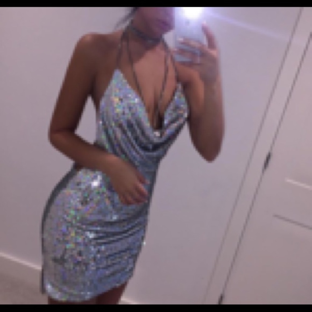 NWT Holt Miami Kendall Dress Silver